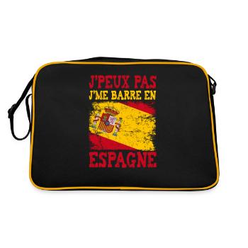 Ich kann nicht, ich gehe nach Spanien. Spanisch der Zukunft - Retro Tasche - Schwarz/Gold - Hinten