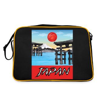 Affiche de voyage vintage Japon Lovely - Sac Retro - noir/or - Dos