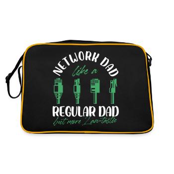 Network Dad Like A Regular Dad But More Lan-Tastic - Retro Tasche - Schwarz/Gold - Hinten