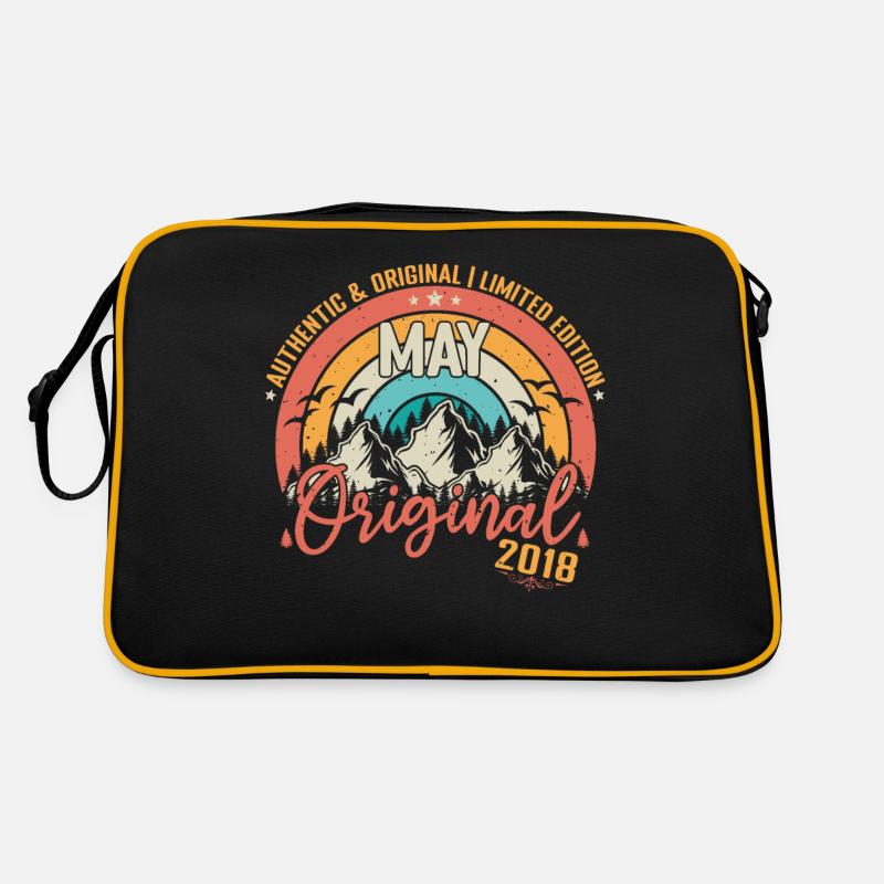 Mai 2018 Mai anniversaire 2018 Mai Originale - Sac Retro - noir/or