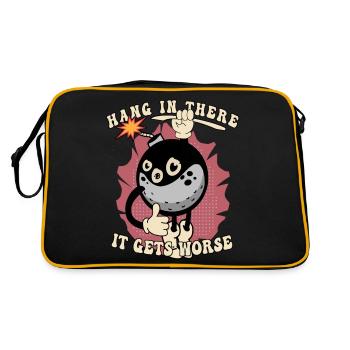 Halten durch - Retro Tasche - Schwarz/Gold - Hinten