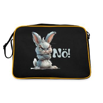 Funny bunny with saying Lower Austria - Retro Bag - black/gold - Back