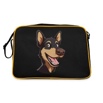 Cadeau de Kelpie australien | Illustration de dessin animé - Sac Retro - noir/or - Dos