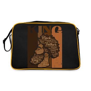 König Vater Melanin Afroamerikaner Juneteenth - Retro Tasche - Schwarz/Gold - Hinten