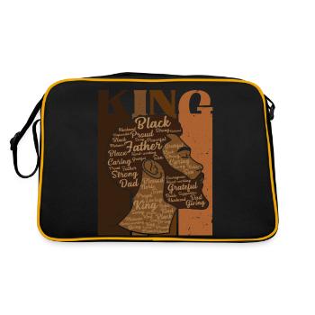 König Vater Melanin Afroamerikaner Juneteenth - Retro Tasche - Schwarz/Gold - Hinten