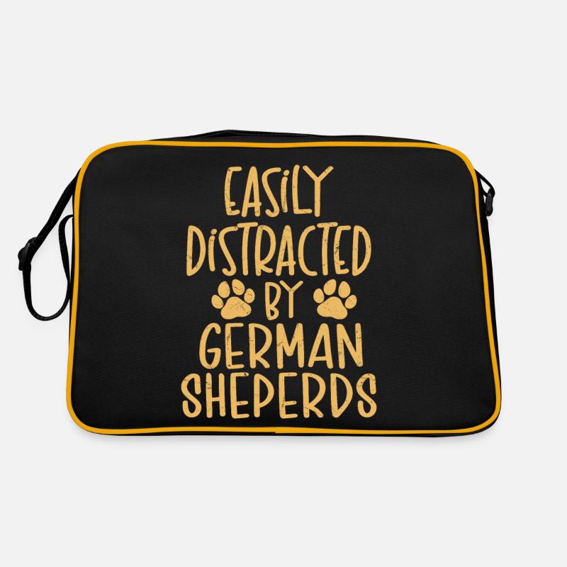Easily Distracted By German Sheperds Puppy Mom Dad Retro Tasche