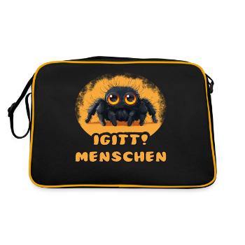 Lustige Igitt ! Menschen Spinne - Retro Tasche - Schwarz/Gold - Hinten