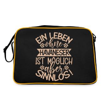A life without Havanese is possible, but pointless! - Retro Bag - black/gold - Back