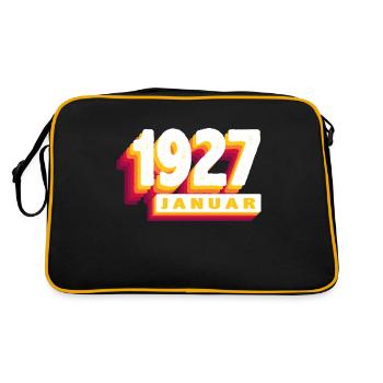 Janvier 1927 0 97 ans Homme Femme Anniversaire - Sac Retro - noir/or - Dos
