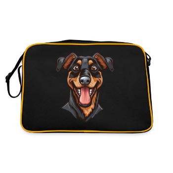 Beauceron Berger de Beauce Bas Rouge Cartoon - Retro Bag - black/gold - Back