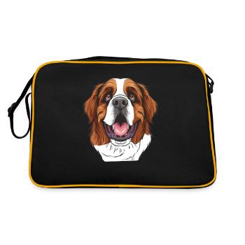 Saint-Bernard | Saint-bernard Illustration de dessin animé - Sac Retro - noir/or - Dos