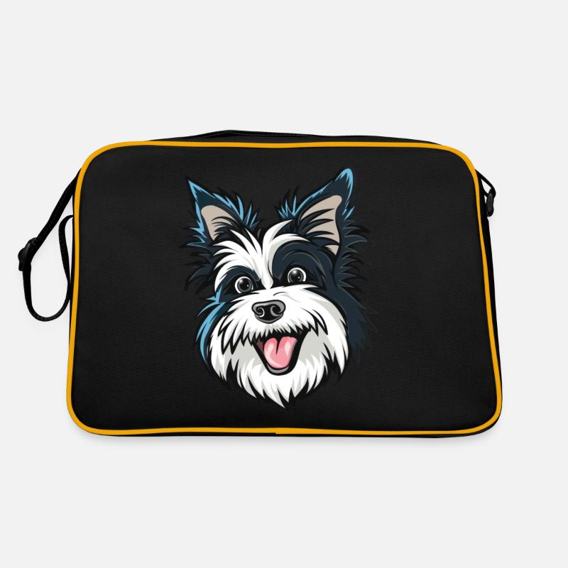 Biewer Terrier | Cartoon Artwork Retro Tasche