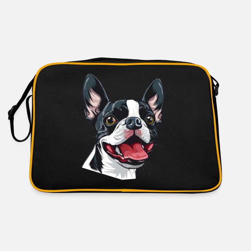 Terrier de Boston | Illustration de dessin animé Sac Retro