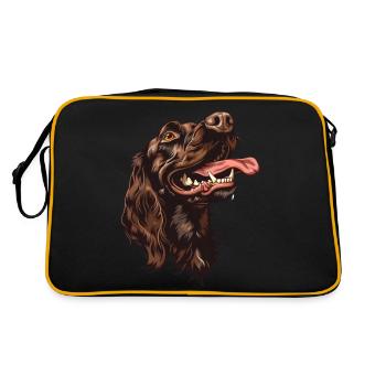Épagneul Boykin | Illustration de dessin animé - Sac Retro - noir/or - Dos