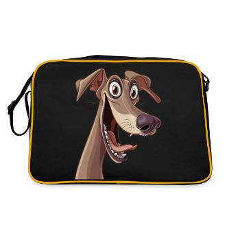 Graphique Polski | Lévrier polonais | Illustration de dessin animé - Sac Retro - noir/or - Dos