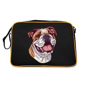 Bouledogue continental | Conti Illustration de dessin animé - Sac Retro - noir/or - Dos