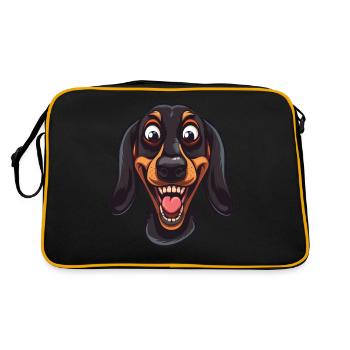 Chien de blaireau | Illustration de dessin animé - Sac Retro - noir/or - Dos