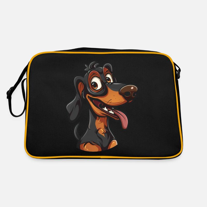 Teckel | Teckel | Illustration de dessin animé Sac Retro