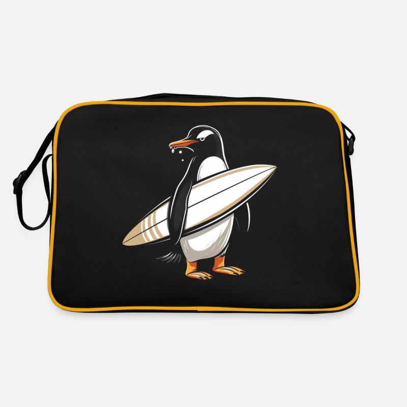 Cadeau pingouin surfeur vintage surf Sac Retro