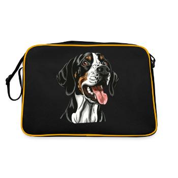 English Pointer | Cartoon Artwork - Retro Bag - black/gold - Back
