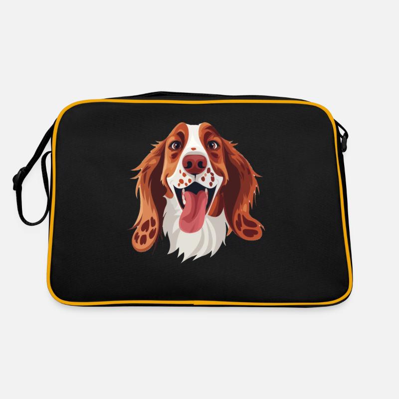 Setter anglais uniquement sur --- blanc | Illustration de dessin animé Sac Retro
