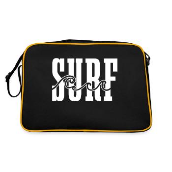 Surfing Vintage Surfer Gift - Retro Bag - black/gold - Back