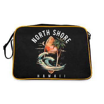 Surfing Hawaii Vintage Surfer Gift - Retro Bag - black/gold - Back