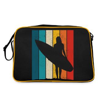 Surfing Vintage Surfer Gift - Retro Bag - black/gold - Back