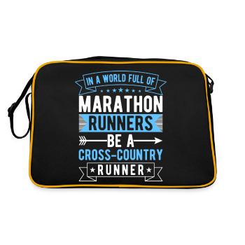 Cross Country Runner Design - XC Coach - Running - Retro Bag - black/gold - Back