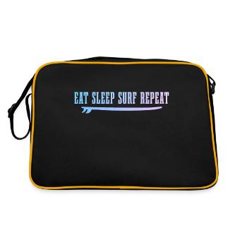 Surfing Vintage Surfer Gift - Retro Bag - black/gold - Back
