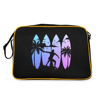 Surfing Vintage surfeur cadeau - Sac Retro - noir/or - Dos