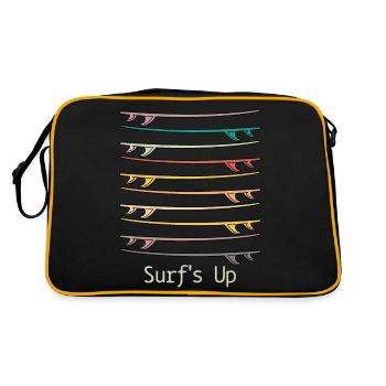 Surfing Vintage Surfer Gift - Retro Bag - black/gold - Back