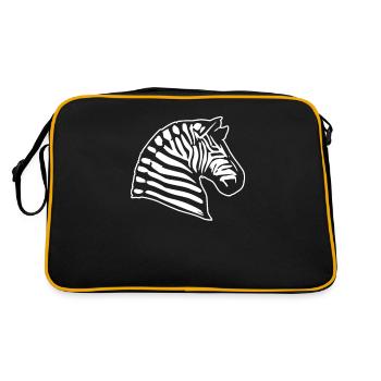 Tête de zèbre amoureux des animaux africains rayures drôles - Sac Retro - noir/or - Dos