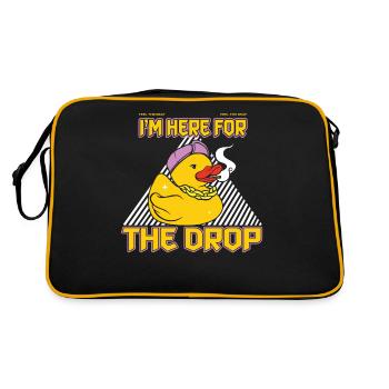 Ich Bin Hier Für Den Drop Musikenten - Retro Tasche - Schwarz/Gold - Hinten