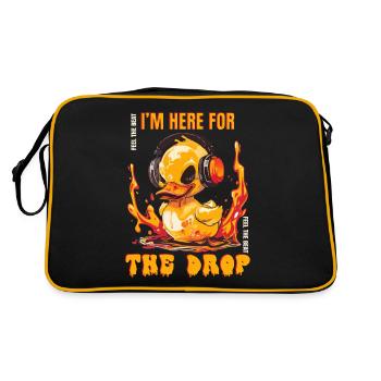 Ich Bin Hier Für Den Drop Musikenten - Retro Tasche - Schwarz/Gold - Hinten