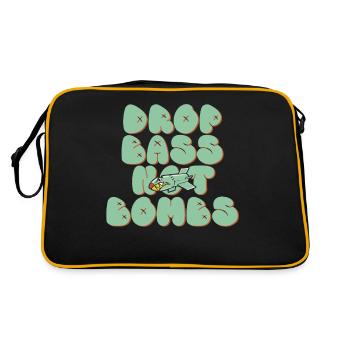 Drop Bass Not Bombs Musikliebhaber Motiv - Retro Tasche - Schwarz/Gold - Hinten