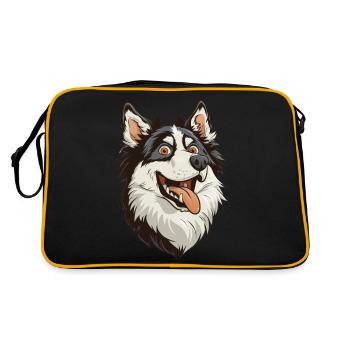 Chien du Groenland | Chien du Groenland | Illustration de dessin animé - Sac Retro - noir/or - Dos