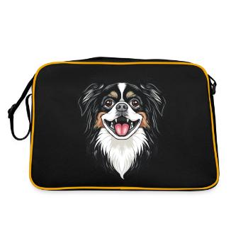 Japan Chin | Japanese Chin | Cartoon Artwork - Retro Bag - black/gold - Back