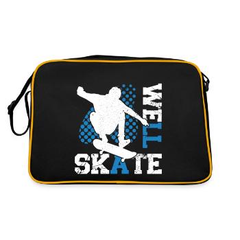 Skateboard Art For Boys Girls Men Skateboard Gifts - Retro Bag - black/gold - Back