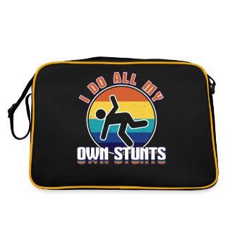 Ich Mache Alle Meine Eigenen Stunts - Komische - Retro Tasche - Schwarz/Gold - Hinten