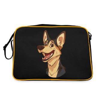 Chien de Canaan | Chien de Canaan | Illustration de dessin animé - Sac Retro - noir/or - Dos