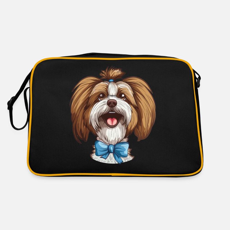 Lhasa Apso | Cartoon Artwork Retro Tasche