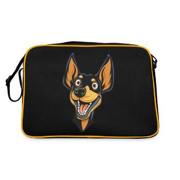 Terrier de Manchester | Illustration de dessin animé - Sac Retro - noir/or - Dos