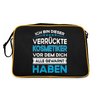 Ich bin dieser legändere Verrückte Kosmetiker - Retro Tasche - Schwarz/Gold - Hinten