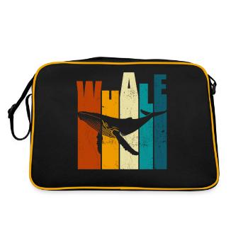 Whale - Humpback Whale - Retro - Gift - Retro Bag - black/gold - Back
