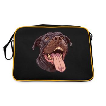 Mastino Napoletano | Neapolitan Mastiff - Retro Tasche - Schwarz/Gold - Hinten