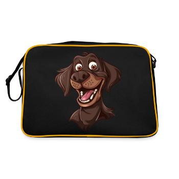 Pudelpointer | Cartoon Artwork - Retro Tasche - Schwarz/Gold - Hinten