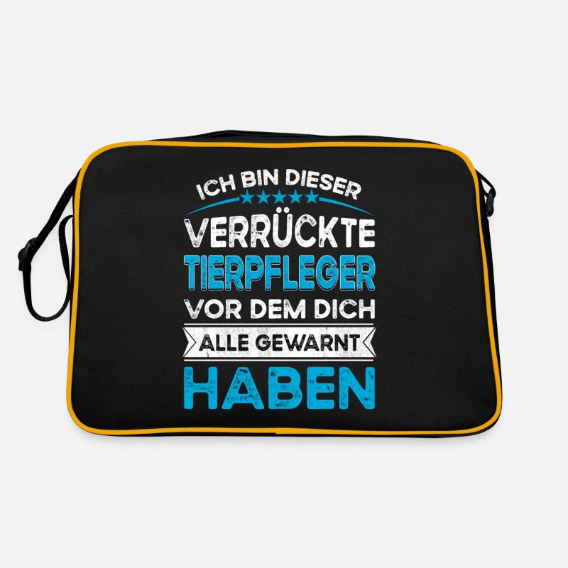 Ich bin dieser legändere Verrückte Tierpfleger - Retro Tasche - Schwarz/Gold