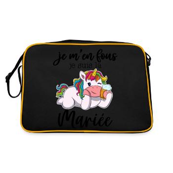 Je Suis La Future Mariée Licorne EVJF Bride Fille - Sac Retro - noir/or - Dos