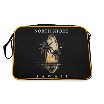 Surfer Hawaii Vintage Surf Gift - Retro Bag - black/gold - Back